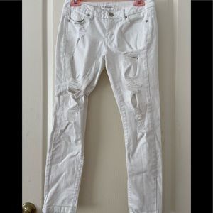 white skinny ripped jeans